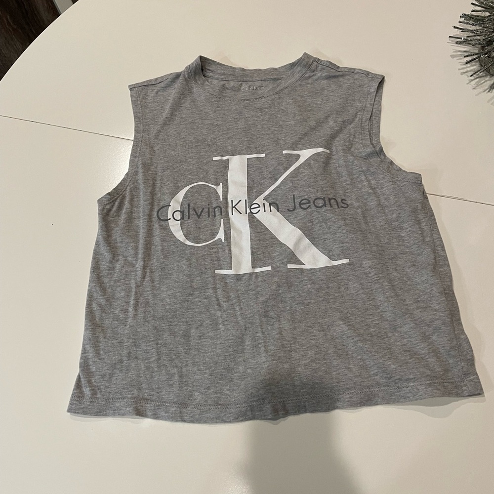 Cropped Calvin Klein Grey Tank T-shirt